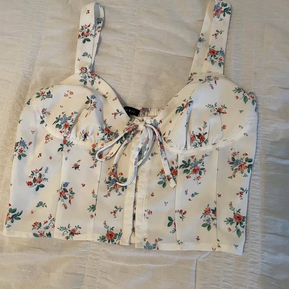 Pacsun Floral Corset Crop Top